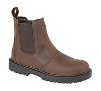 Grafters Safety Dealer Boot Safety Toe Cap & Steel Midsole Ankle Boots - Brown, Mens UK 5/EU 39