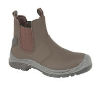 Grafters M371B Mens Coated Leather Safety Dealer Boots Brown