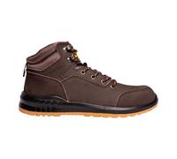 Grafters Safety Boots M513B - Dual Density Sole, Steel Toe Cap - Brown (Unisex)