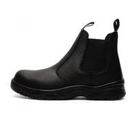 Grafters San Diego Men's Leather Safety Boots | Slip On Shoes | Black | UK Size 8