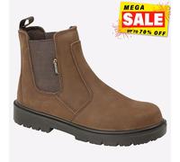 Grafters Safety Dealer Boot Safety Toe Cap & Steel Midsole Ankle Boots - Brown, Mens UK 9/EU 43