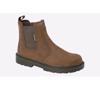 Grafters San Diego Water Resistant Safety Boots Men's | Slip On Shoes | Brown | UK Size 6.5