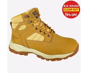 Grafters Sting Safety Mens Leather Steel Toe Work Everyday Ankle Boots Beige