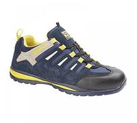 Grafters Unisex '210c' Navy Yellow Safety Trainer Shoes - Navy Blue/Yellow Real Suede/Nylon, Ladies UK 5 / EU 38