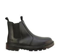 Grafters Unisex Black Leather Safety Dealer Boot - Grinder, Black Leather, 16 Uk