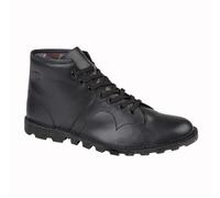 Grafters Unisex Original Retro Monkey Boots Leather BLACK Classic 1960