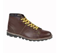 Grafters Unisex Original Retro Monkey Boots Leather Wine Classic 1960