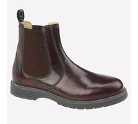 Grafters Weston Mens Leather Classic Fashion Slip On Chelsea Boots Burgundy
