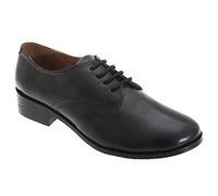 Grafters Womens 4 Eyelet Hi-Shine Leather Cadet Shoes Black 8 UK