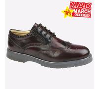 Grafters M282A & M282BD Brogue Gibson Leather Shoes Black/Burgundy UK 6-14 Mens