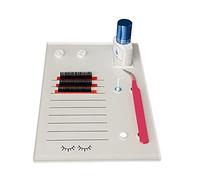 Grafting False Eyelash Acrylic Extension Pallet, Eyelash Extension Glue Tweezers Plate Pad Makeup Palette Individual Training Tools (White (7.87x5.12in))