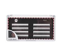 Grafting False Eyelashes, Thick Long Fake Eyelash Extensions, Black 0.05mm C - Curl 8 - Row Lashes for Professional or Home Use, Trim - to - Fit Design in 8mm - 12mm (MS-001 0.05c 9mm)
