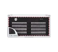 Grafting False Eyelashes, Thick Long Fake Eyelash Extensions, Black 8 - Row Lashes with 0.05mm Thickness for Professional or Home Use, Available in 8mm to 12mm Lengths (MS-001 0.05c 12mm)