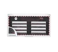 Grafting False Eyelashes, Thick Long Fake Eyelash Extensions, Black 8 - Row Lashes with C Curl 0.05mm Thickness, Trim - to - Fit Design for Professional Salon or Home Use (MS-001 0.05c 8mm)