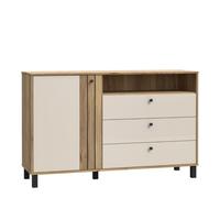 Grafton 1 Door 3 Drawer Chest In Cream and Oak