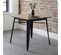 Grafton Dining Table - 80cm - 4 Seater - Square - Black - Elm Wood and Metal