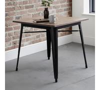 Grafton Elm Wood Industrial Square Bar Table
