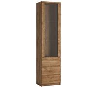 Grafton Oak Effect Narrow 1 Door Glazed Display Cabinet