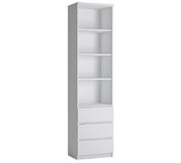 Grafton White 3 Drawer Narrow Bookcase