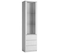 Grafton White Narrow 1 Door Glazed Display Cabinet