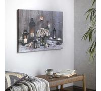 Graham & Brown Cosy Cottage LED Canvas Brown