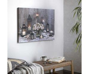 Graham & Brown Cosy Cottage LED Canvas Brown