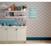 Graham & Brown Curve Earth Wallpaper in Blue | Size: 10000mm x 520mm Graham & Brown Blue 10000mm x 520mm