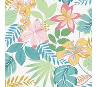 Graham & Brown Envy So Exotic Day Floral Wallpaper | Paste The Wall Application | White Floral Wallcovering | Eco-Friendly