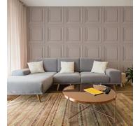 FRESCO WOOD PANEL BLUSH WALLPAPER, Pink