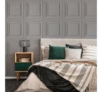 Fresco Wood Panel Grey Wallpaper
