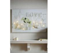 Graham & Brown Hearts & Love Printed LED Canvas White
