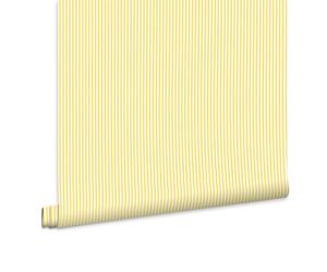 Graham & Brown Joules Country Critters Ticking Stripe Lemon Wallpaper | Easy Paste The Wall Application | Yellow Kids Design | Eco Friendly