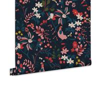 Joules Fields Edge Floral French Navy Wallpaper - 10m x 52cm