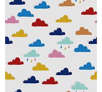 Graham & Brown Joules Whatever The Weather White/Rainbow Wallpaper | Easy Paste The Wall Application | White Kids Design | Eco Friendly