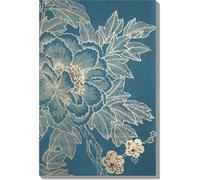 Graham & Brown Lhasa Lotus Teal Linen Canvas Wall Art 23" X 35" (58.4 X 88.9Cm)