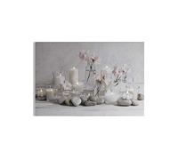 Art for the Home Serenity Led Canvas Candle And Flowers Wall Art
