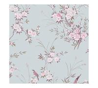Graham & Brown Shabby Chic by Rachel Ashwell Bird Chinoiserie Blue Floral Wallpaper | Paste The Wall | Blue Floral | Eco-Friendly