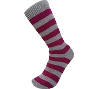 Graham Cashmere - Cashmere Merino Blend Everyday Crew Socks - Made in the UK - M, Grey/Fuchsia