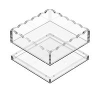 GRAHAM DESIGN Acrylic Scalloped Tray with Magnetic Double Layer - ½-Inch Insert for Artwork, Needlepoint, Photos, or Fabric - Clear 6x6 Display Tray with Anti-Slip Pads