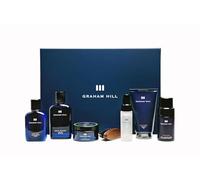 GRAHAM HILL Luxury Grooming Gift Set - Premium Shaving Gel, Beard Brush, Beard Oil, Hair Cream, Face & Beard Balm, Men's Perfume, Beard Wash, Elegant Gift Box - Perfect for Men's Grooming Needs
