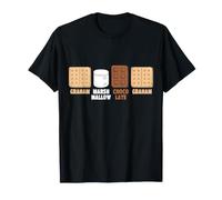 Graham Marsh Mallow Chocolate Graham Smores Campfire Food T-Shirt