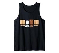 Graham Marsh Mallow Chocolate Graham Smores Campfire Food Tank Top