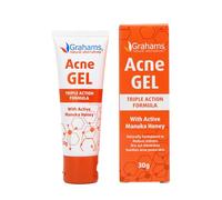 Grahams Natural Anti Acne Gel | Spot Gel for Acne Prone Skin & Pimples | Face, Back & Body | Witch Hazel, Manuka Honey, Aloe Vera | Morning & Night Treatment | Oil & Blemish Control (1 x 30 g)