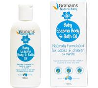 Grahams Natural Baby Eczema Body and Bath Oil - Treat Eczema & Cradle Cap, Relief for Itchy, Dry Skin - Clinically Proven Formula - For Ages 0+ Months to 12 Years (1 x 100ml)