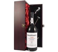 Grahams Vintage Port 1985 75cl presented in a silk lined wooden box with four wine accessories 1 x 750ml