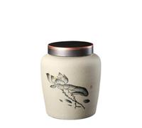 Grain Dispenser with Ceramic,Rice Container, Ceramic Ginger JarTea Jars Retro Ceramic Loose Tea Storage Jar Household Sealed Jar Suitable for Holding Coffee Powder, Tea, Sugar, Salt, Etc. Tea Storage