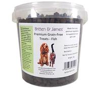 Grain Free Dog Treats & Cat Treats by Britten and James - Fish 1kg | Hypoallergenic Natural and Healthy Training Treats and Rewards in a Stay Fresh 2L Tub