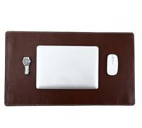 Grain Genuine Leather Desk Pad Large Retro Mouse Pad Vintage Leather Desk Protector Desktop Cover Non-Slip Writing Blotter Coffee Bar Mat for Office Home(Coffee,120x60cm)