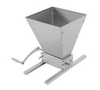 Grain Grinder Roller Mill for Barley and Wheat with 4 L Hopper Adjustable Rollers for Homebrew Beer Brewing Stainless Steel Silver