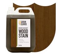 GRAIN GUARD Brown Mahogany Wood Stain 5L - Water Based Wood Stain for Furniture, Doors & Cabinets - Interior Wood Dye, Low Odour, Eco Friendly, Non Toxic, Quick Dry, Easy Application